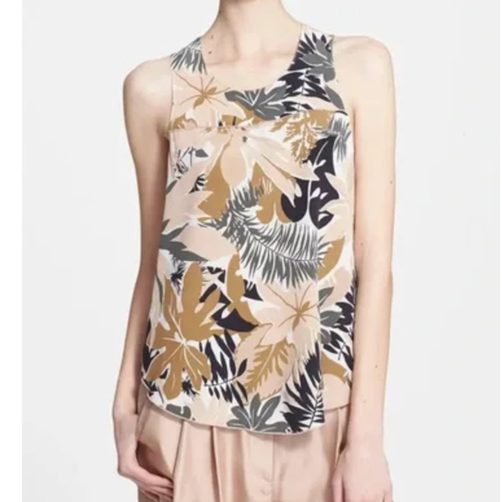 Rag & Bone Patricia 100% Silk Tropical Floral Print Tank Top • Size S 🔴